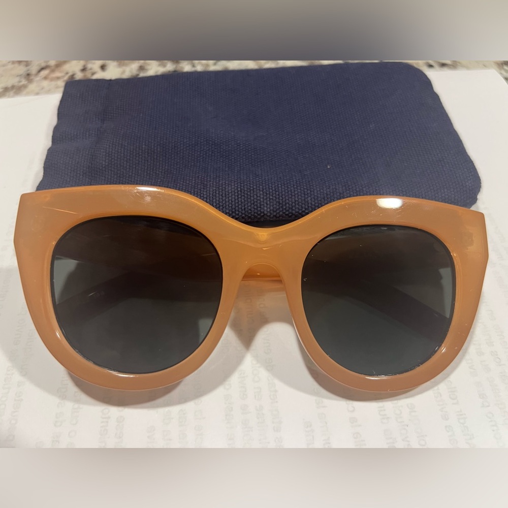 Le Specs Air Heart Sunglasses in Tan